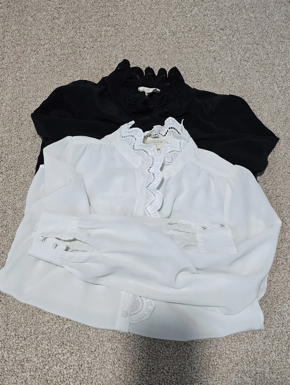 Set Of 2 Sezan Chlo Ruffle Black And Ivory Size 32 Or 00 - Picture 2 of 9